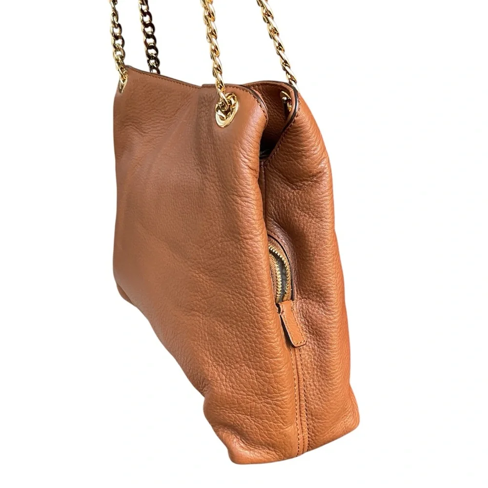 Michael Kors Jet Set Brown Leather Shoulder Bag